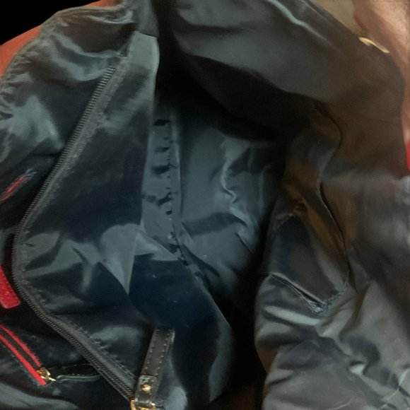 Tommy Hilfiger, Large, Black, T H Motif, Cloth Tote, Chain Handle - Picture 3 of 16